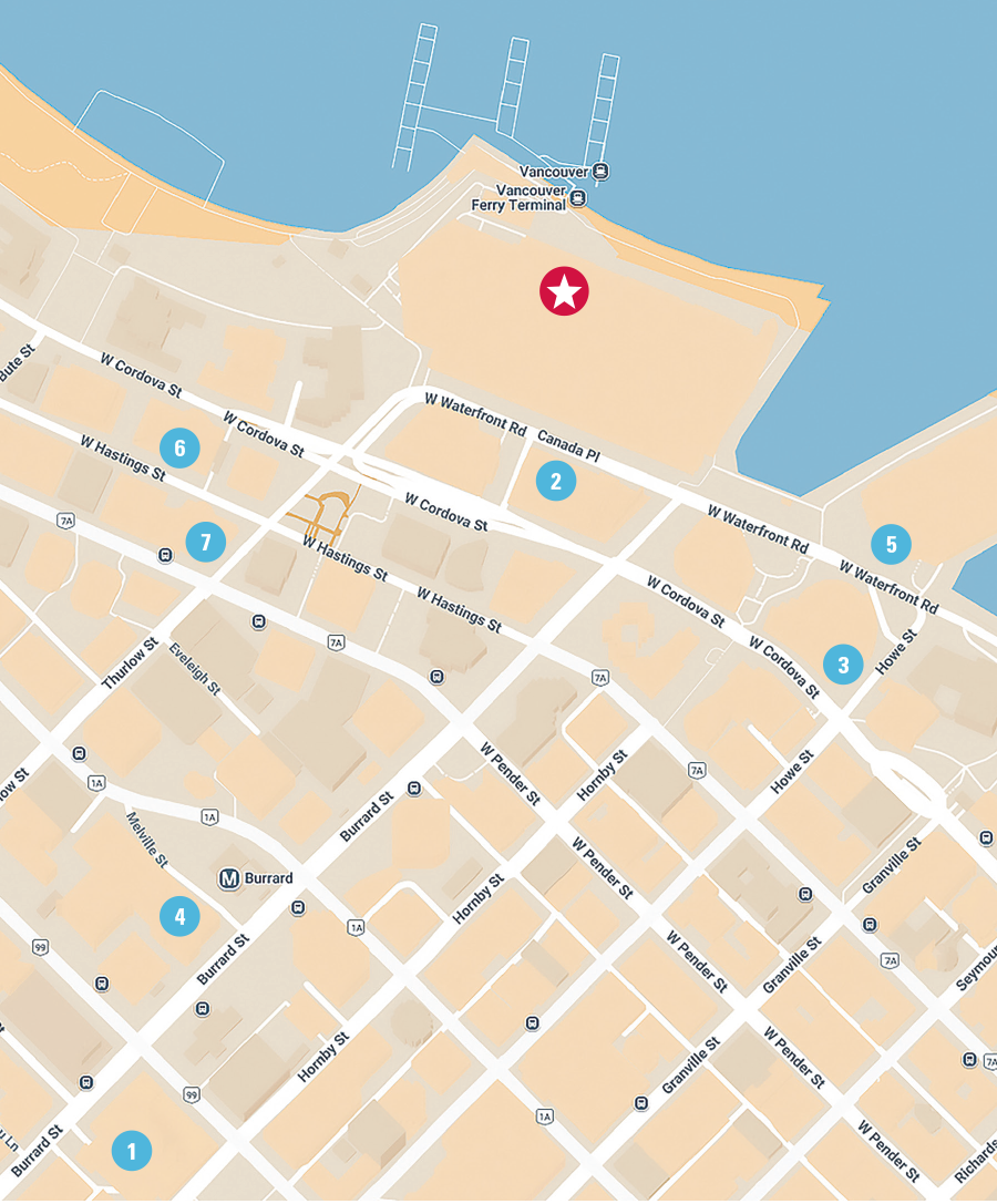 vancouver hotel map Vancouver area hotel map