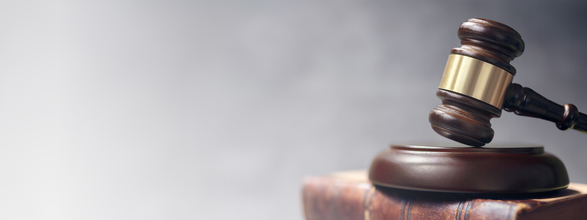 Closeup of a gavel on a book