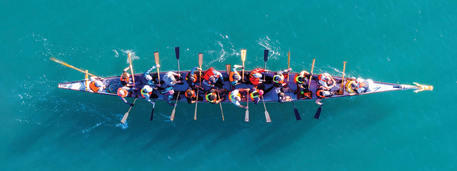 Beyond HR: The Case for a Chief Mental Health Officer in Cultivating High-Performance Teams banner Overhead image of a kayaking team on the water