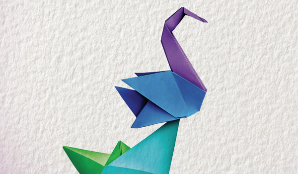 An origami paper bird